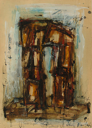 Volker_Bartsch_Gouache_zu_Timon_Caree_Tor_1993