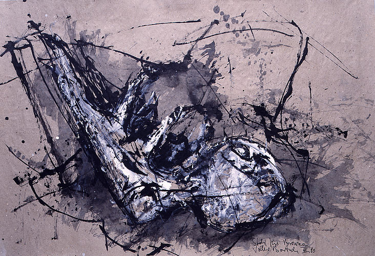 Volker_Bartsch_Gouache_zu_Skulptur_im_Ammonitenbrunnen_1986